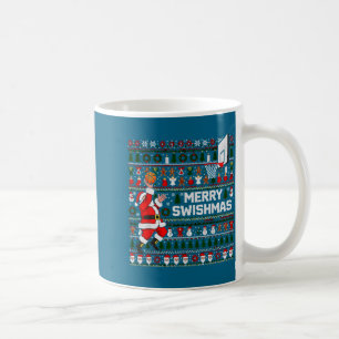 Caneca De Café Feliz Swishmas Papai Noel Basquete Suéter Feio Est