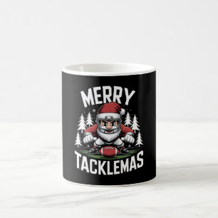 Caneca De Café Feliz Tacklemas Papais noeis de futebol Natal
