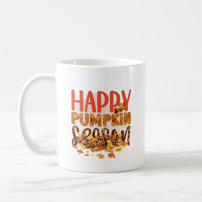 Caneca De Café Feliz Temporada de Abóbora Outono (Esquerda)