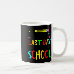 Caneca De Café Feliz último dia de aula crianças professor aluno