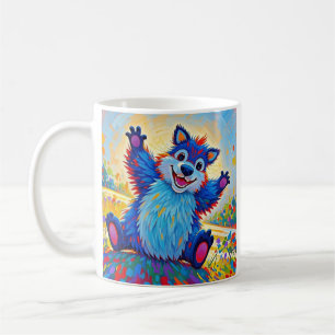 Caneca De Café Feliz urso engraçado, Abstrato bonitinho, arte ani