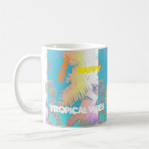Caneca De Café Feliz Víblias Tropicais Taça de Palmeiras