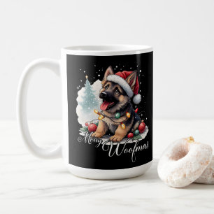 Caneca De Café Feliz Woofmas Pastor Alemão