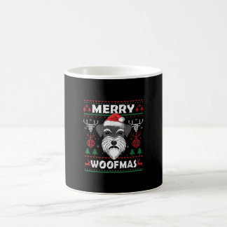 Caneca De Café Feliz Woofmas Schnauzer Cachorro de Natal Lover Pa