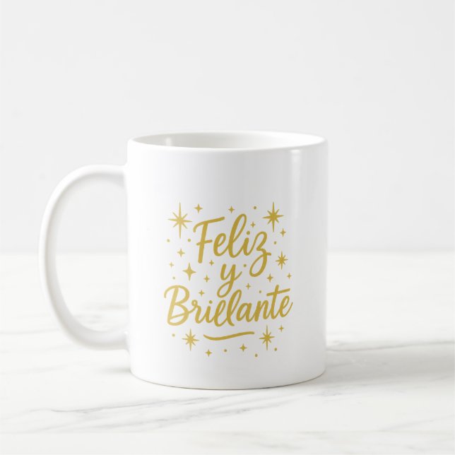 Caneca De Café Feliz y Brillante ✨ | Festive Christmas Design  (Esquerda)