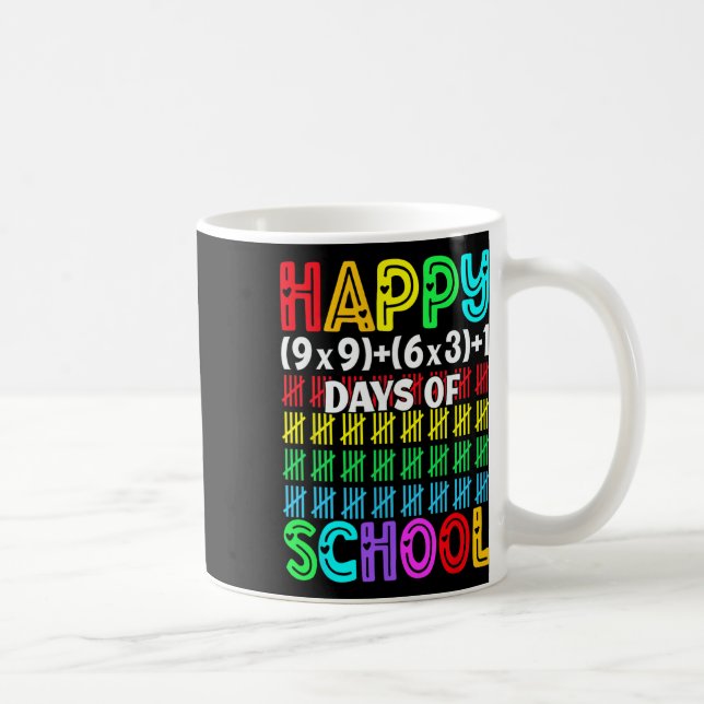 Caneca De Café Felizes 100 Dias Equação Matemática Escolar 100º D (Direita)