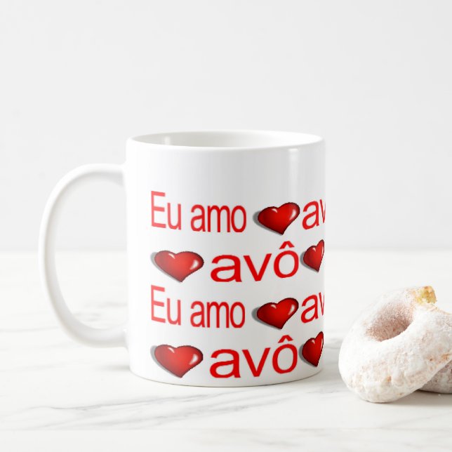 Caneca De Café Felizes dias de os namorados Ua Amo Meu Avo (Com Donut)