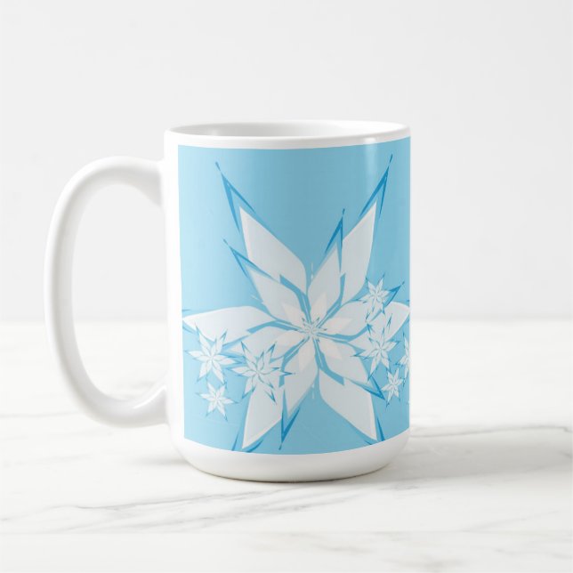 Caneca De Café Felizes Feriados com Arte em Floco de Neve (Esquerda)