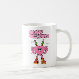 Caneca De Café Felizes Feriados - Coração das Festas