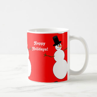 Caneca De Café Felizes Feriados Snowman Trilhados