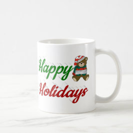 Caneca De Café Felizes Feriados Teddy Bear Semana de Natal