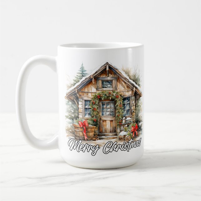 Caneca De Café Felizes Férias Casa de Campo de Inverno (Esquerda)