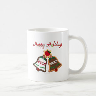 Caneca De Café Felizes Festas Biscoitos de Natal Bells