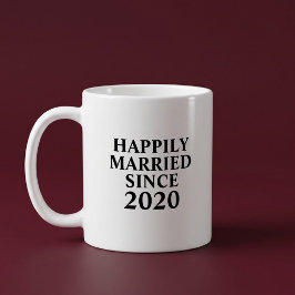 Caneca De Café Felizmente Casados Desde Casais Personalizados