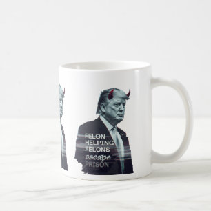 Caneca De Café Felon Ajudando Felons a Fugir da Mau da prisão Tru