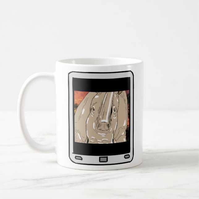 Caneca De Café Felpudo Express® Rhino Selfie Mug (Esquerda)