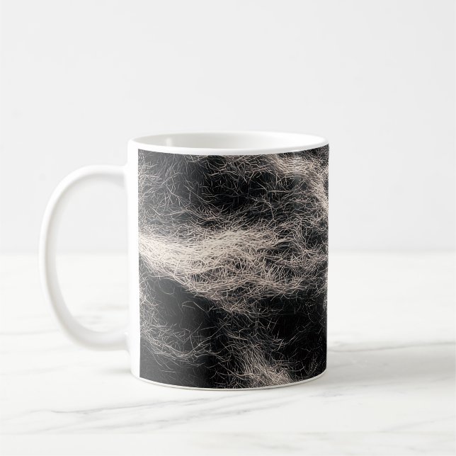 Caneca De Café Felt Fabric Texture Height Map Black and White (Esquerda)