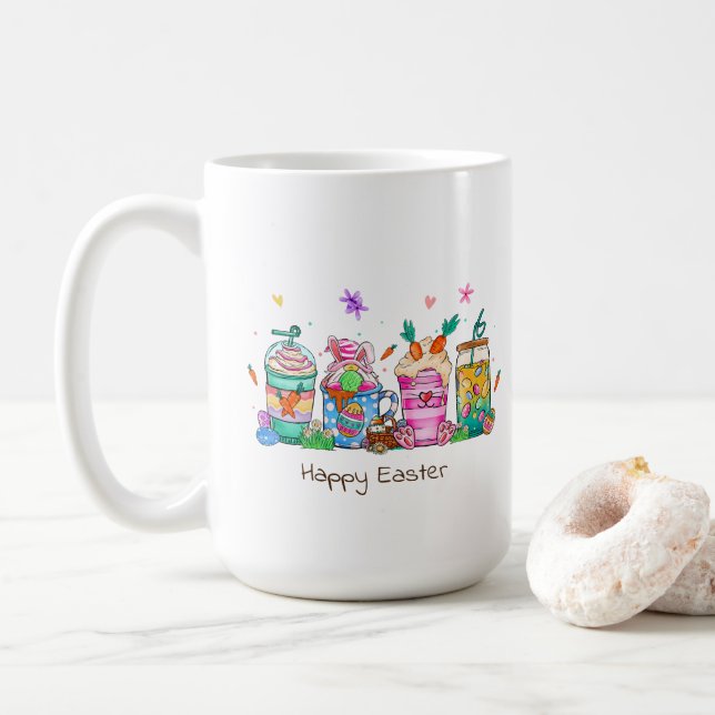 Caneca De Café Felz pascoa (Com Donut)