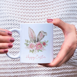 Caneca De Café Felz pascoa Aquarela Coelho Orelha Páscoa