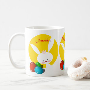 Caneca De Café Felz pascoa Coelho Amarelo