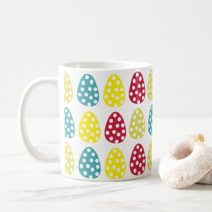Caneca De Café Felz pascoa Colorida de Ovos de Páscoa