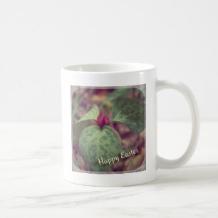Caneca De Café Felz pascoa de flor selvagem