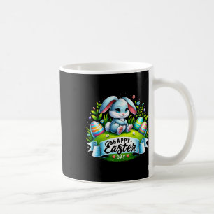 Caneca De Café Felz pascoa Dia Coelhinho Engraçado Páscoa 2024