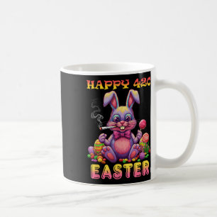 Caneca De Café Felz pascoa Engraçado Fumando Páscoa Coelhinha Pre