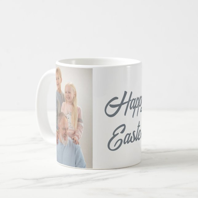 Caneca De Café Felz pascoa Personalizado Mug - Adicione seu nome  (Frente Esquerda)