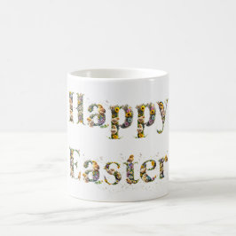 Caneca De Café Felz pascoa Texto decorativo Pintinhos para bebês
