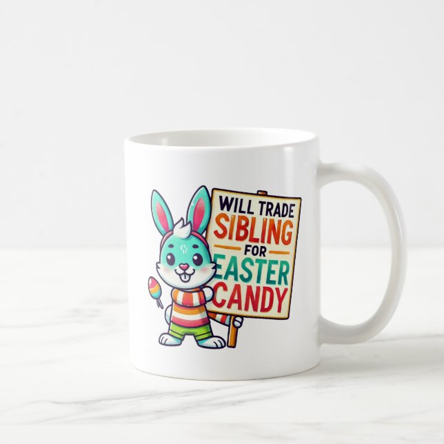 Caneca De Café Felz pascoa Trocará Irmãos Para Páscoa (Direita)