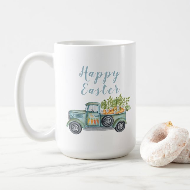 Caneca De Café Felz pascoa Vintage Truck Coffee (Com Donut)