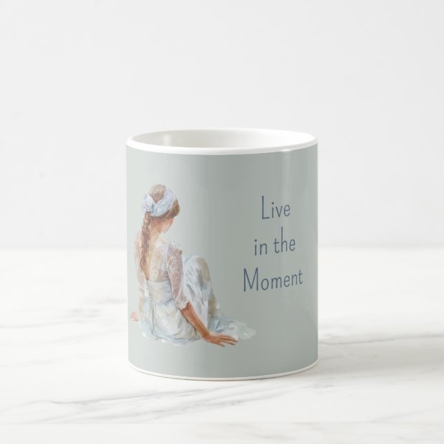 Caneca De Café Female Pretty Light Blue Dress (Centro)