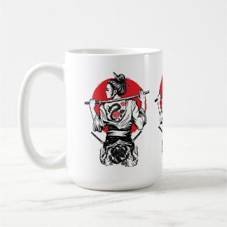 Caneca De Café Female Samurai Warrior – Dragon Rose Tattoo Japane