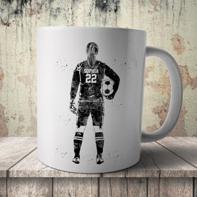 Caneca De Café Female Soccer Goalie (Criador carregado)