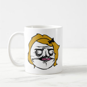 Caneca De Café Fêmea loura mim cara cómica Meme da raiva de Gusta