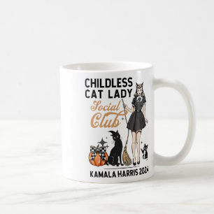 Caneca De Café Feminista da Mulher do Gato Infantil Votando Bruxa