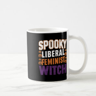 Caneca De Café Feminista Liberal Spooky Bruxa Feminista F