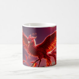Caneca De Café Fênix Carmesim da Maré enluarada.