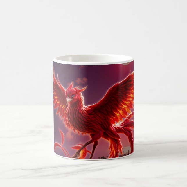 Caneca De Café Fênix Carmesim da Maré enluarada. (Centro)