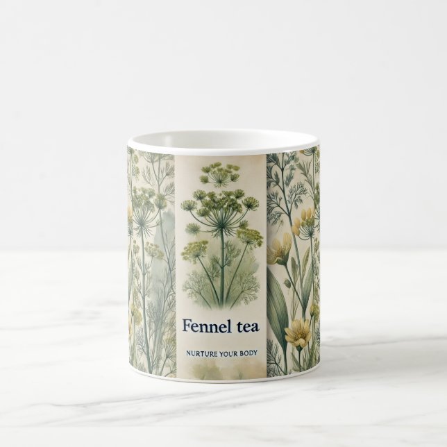Caneca De Café Fennel Tea Design AI art (Centro)