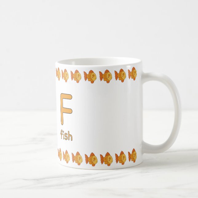 Caneca De Café FéParaPeixe–DesignDivertidoDeCopoDeAlfabeto (Direita)