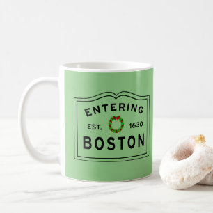 Caneca De Café Fera de Natal entrando nas MÃES de Boston