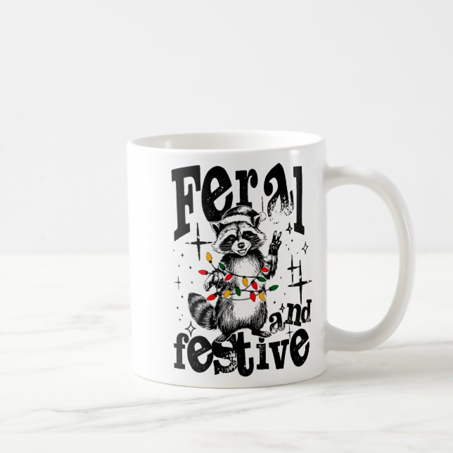 Caneca De Café Feral But Festive, Overstimulated But Festive  (Direita)