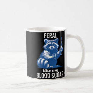 Caneca De Café Feral Como Meu Açúcar no Sangue Raccoon Engraçado
