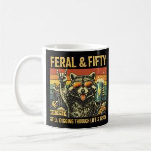 Caneca De Café Feral e Cinquenta Aniversário de 50 anos Sarcástic