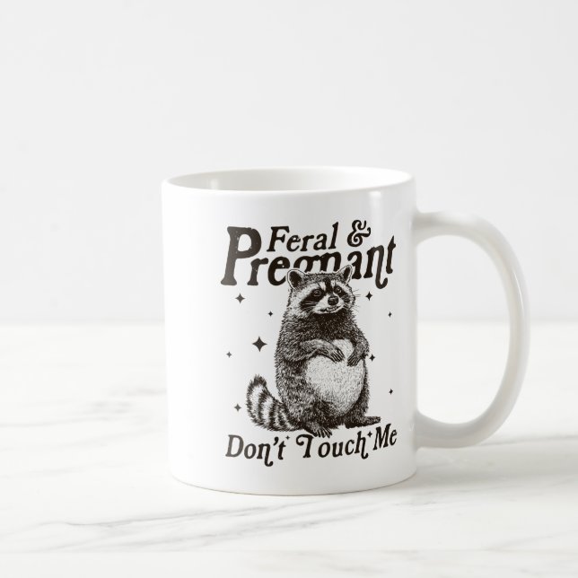 Caneca De Café Feral e Grávida Não me toques no Humor (Direita)