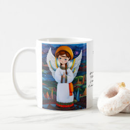 Caneca De Café Feriado Anjo de Natal Ucraniano -