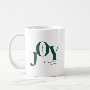 Caneca De Café Feriado da Tipografia de Joy Minialista Verde