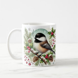 Caneca De Café Feriado de Chickadee